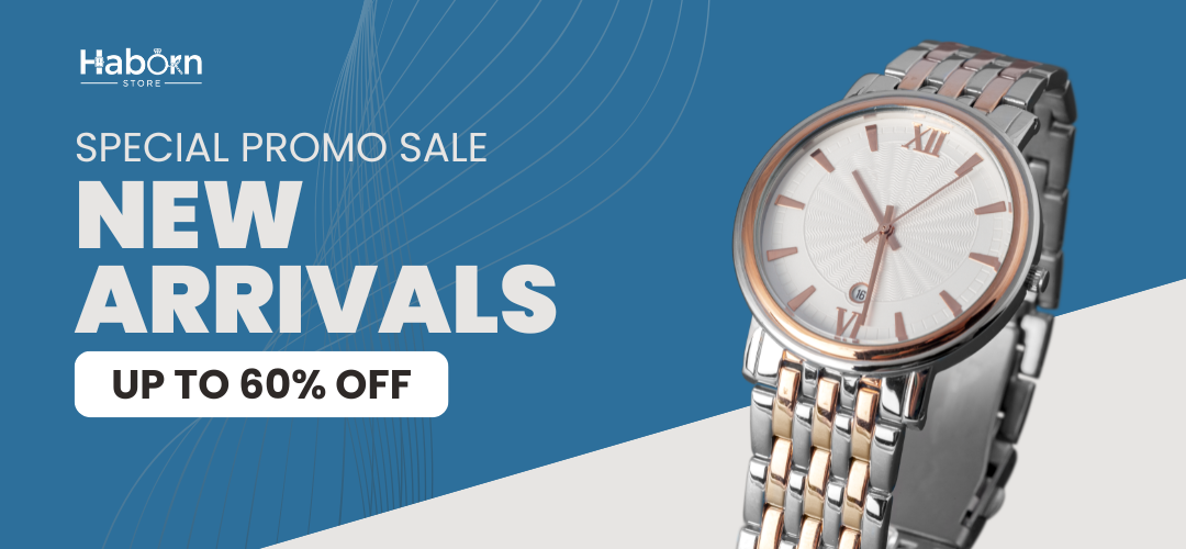 Black White Modern Watch Sale Banner (1080 x 500 px)